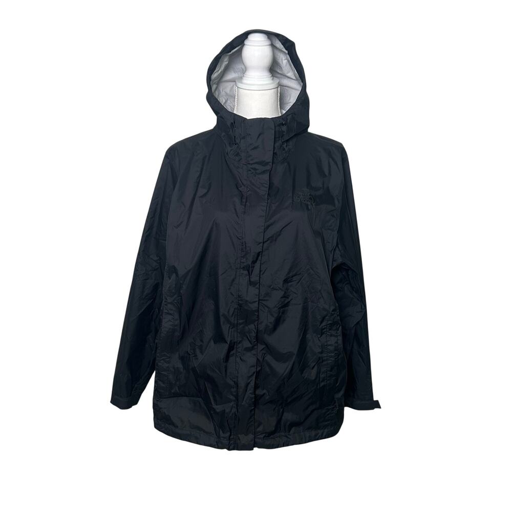 The North Face women's black dryvent rain hooded rain jacket size XXL